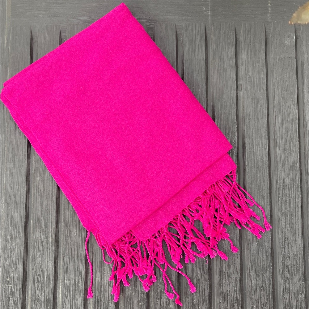 Hot Pink - Merino Wool & Silk Blend - Pashmina Scarf